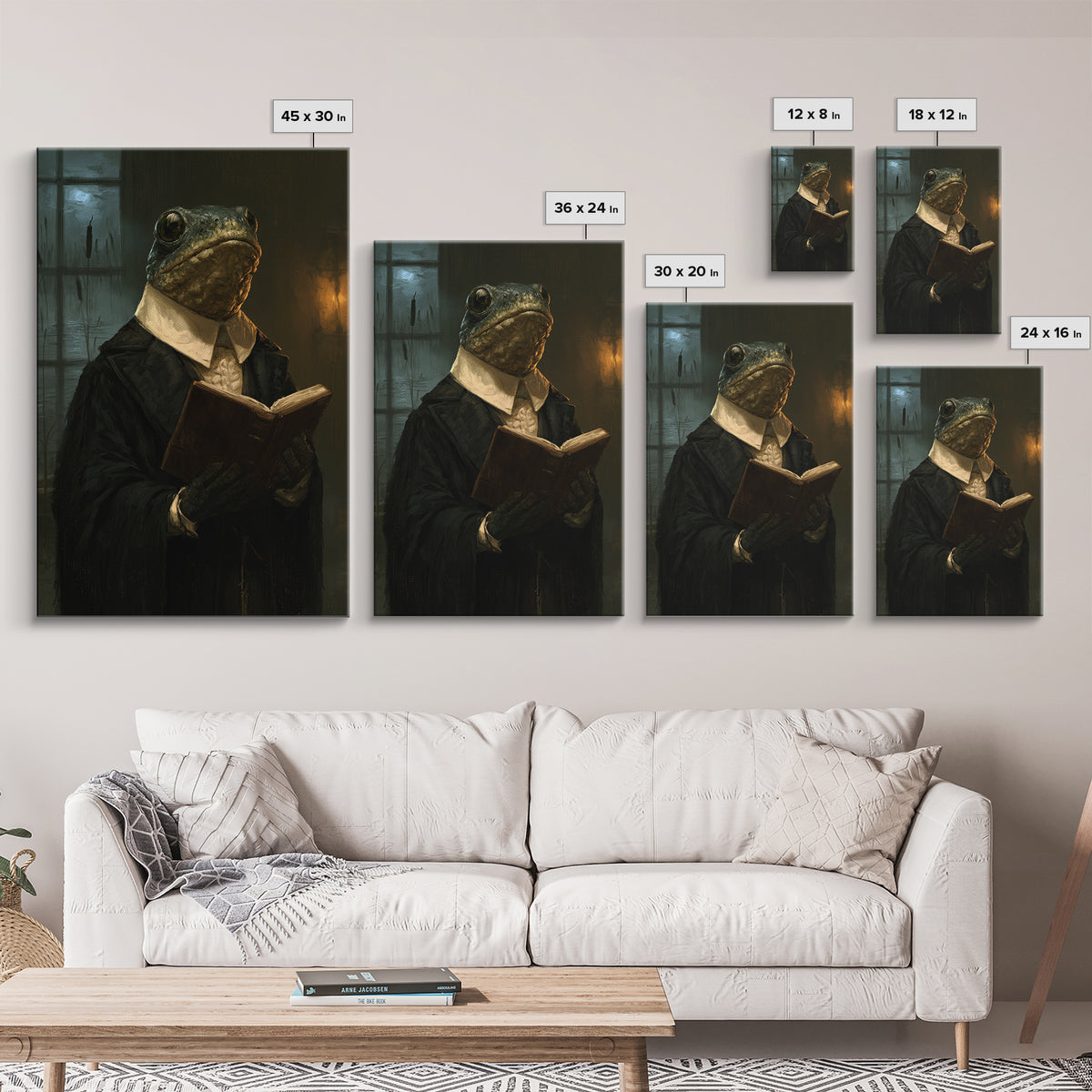 The River Chapel Creature, Victorian Creature Portrait, Vertical Canvas Print, Classic Halloween Decor, Classic Monster Art