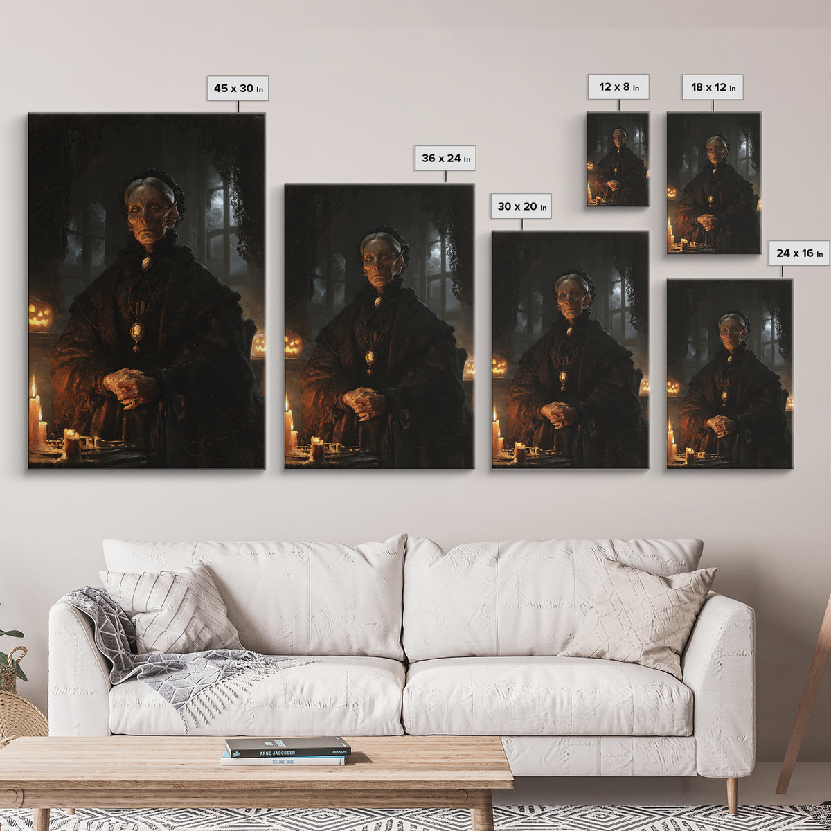 The Estuary Dowager, Victorian Creature Portrait, Vertical Canvas Print, Classic Halloween Decor, Spooky Season Decor, Classic Monster Art