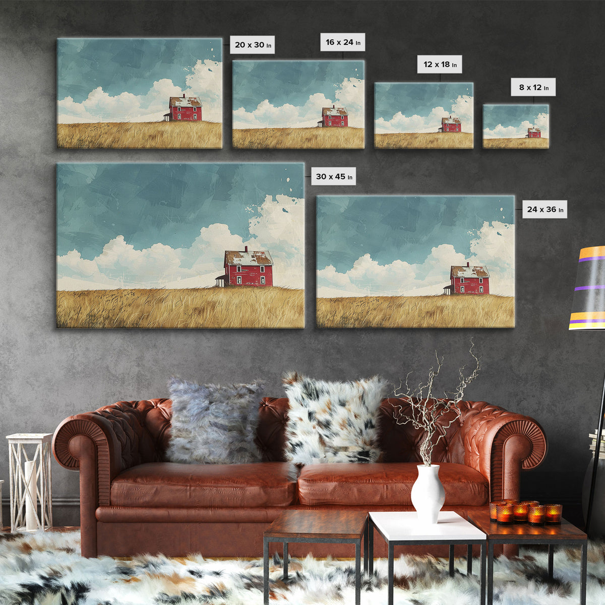 Scenic Landscape Painting Print Of An Abandoned Farm, Original Painting, Art Print, Wood Frame Wall Art, Rustic Decor, Farmhouse Art