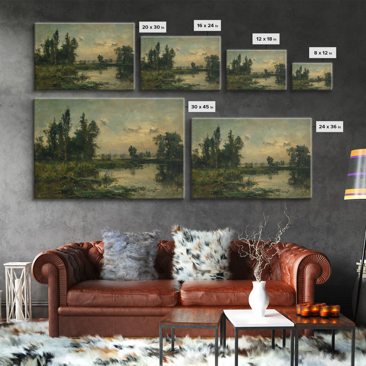 Slightly Scorched Landscape Painting Print | Framed Wall Art Or Metal Print | Home Decor | 40x60 Art | Huge Art | Living Room Decor