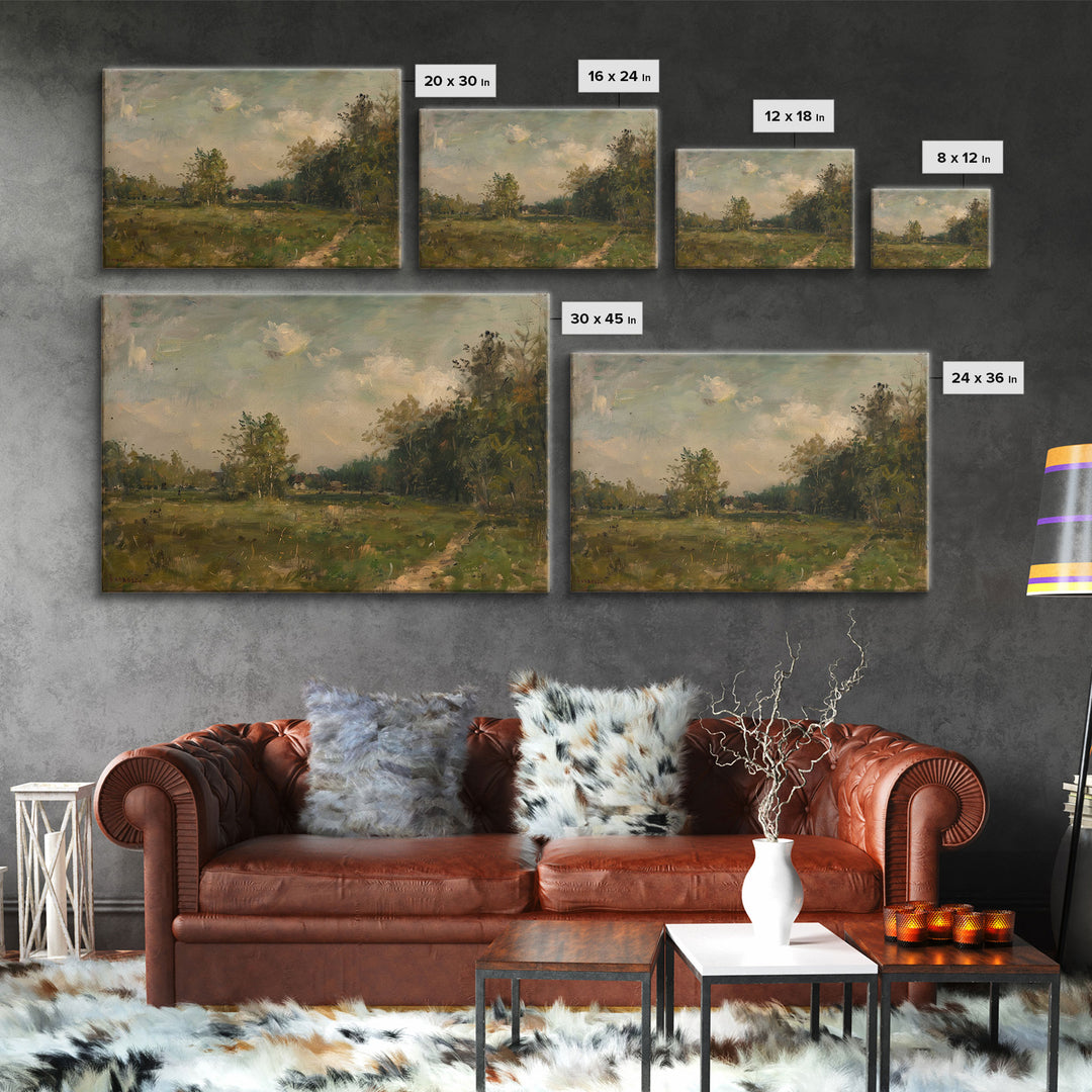 Slightly Scorched Vintage Landscape Painting Print | Framed Wall Art Or Metal Print | Home Decor | 40x60 Art | Huge Art | Living Room Decor