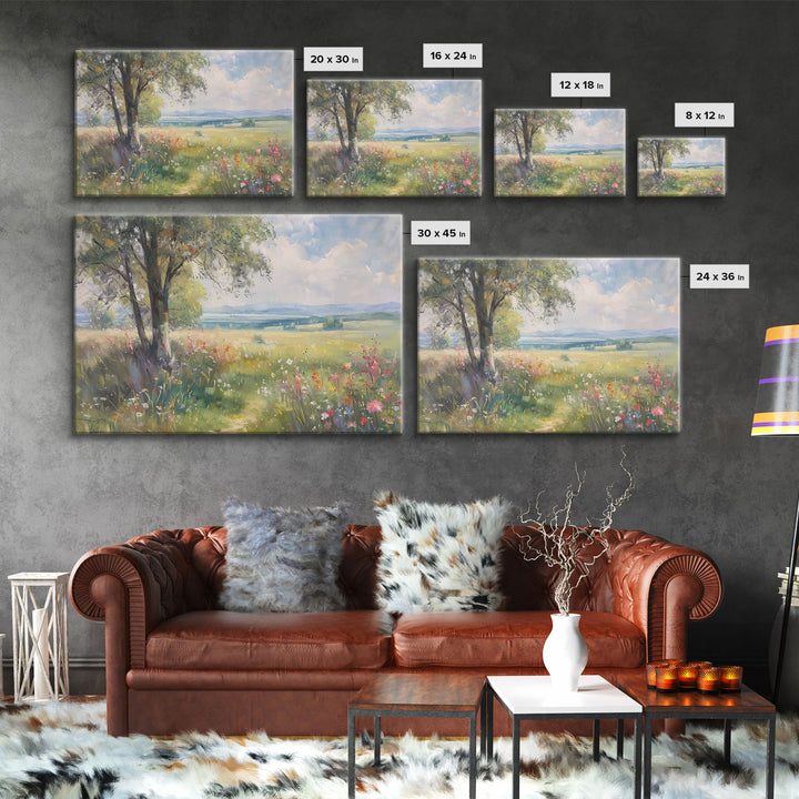 NuevArt Vintage Wildflowers Painting Framed Canvas Print | Moody Decor | Cottagecore Wall Art | Cottage Core | Farmhouse Decor