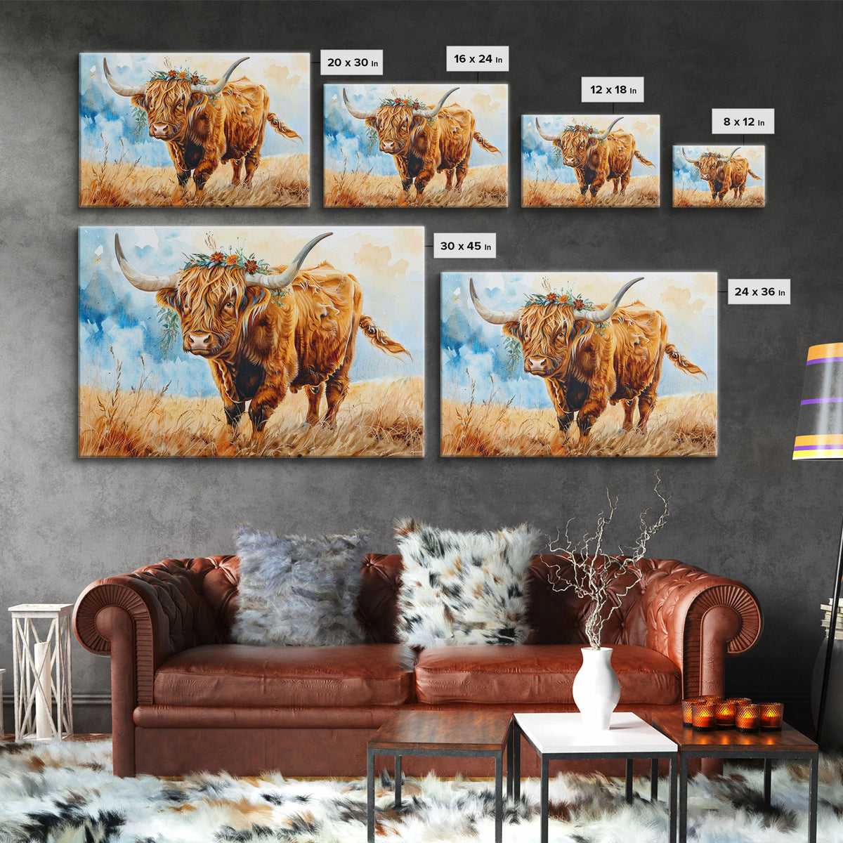 Cow Wall Art, Cow Print, Cow Wallhanging, Farmhouse Decor, Country Western Decor, Cow Lover Gift, Cottage Core Framed Art, Cute Cow