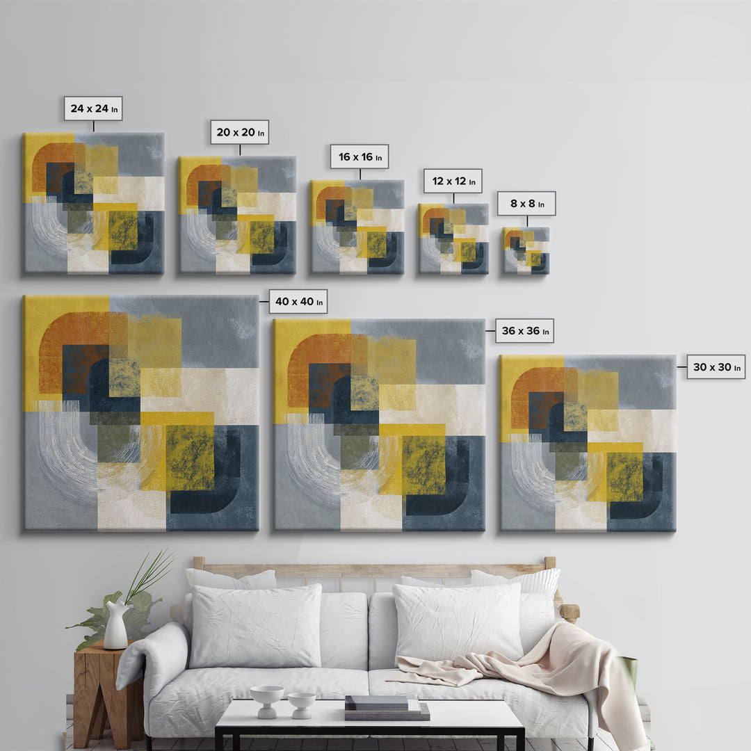 Statement Abstract with Bold Layered Brushwork Framed Canvas Print, Wall Art, Modern Decor, Living Room Decor, Abstract Art, WAL-1x1-1