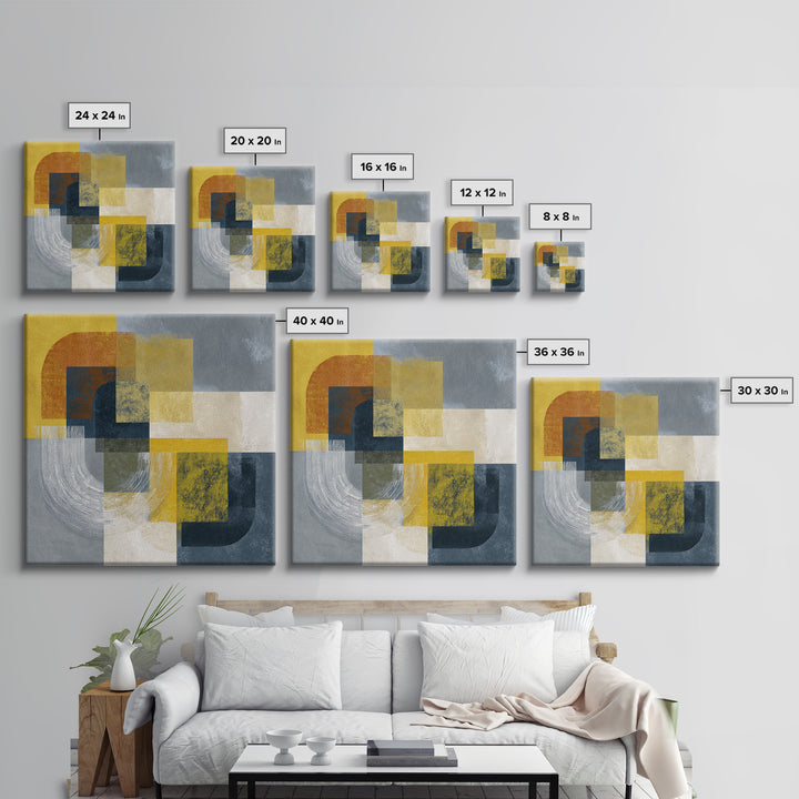 Statement Abstract with Bold Layered Brushwork Framed Canvas Print, Wall Art, Modern Decor, Living Room Decor, Abstract Art, WAL-1x1-1
