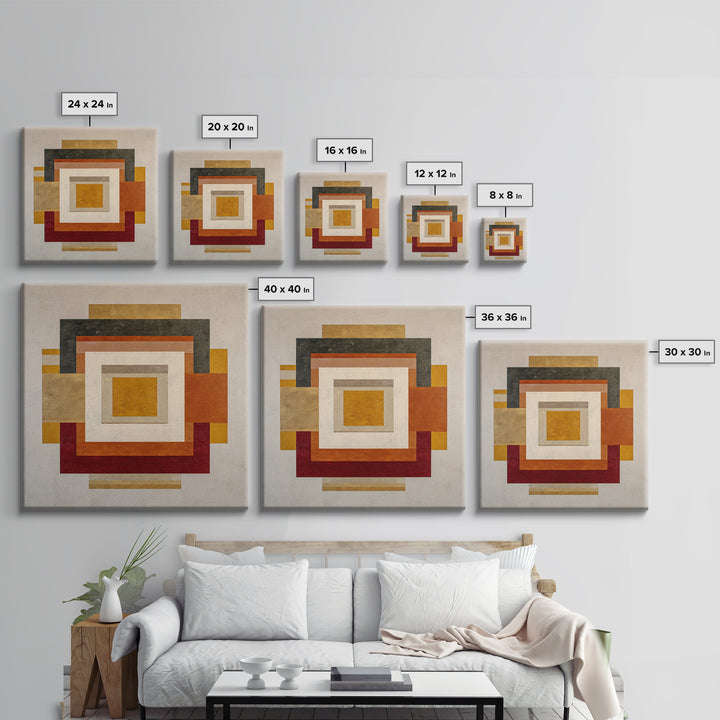 Modern Geometric Composition for Living Spaces Canvas Print, Wall Art, Abstract Wall Art, Living Room Decor, WAL-1x1-100