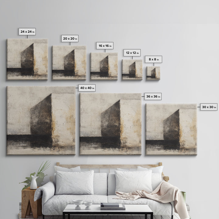 Black and White Architectural Study Framed Canvas Print, Wall Art, Gallery Decor, Living Room Decor, Fine Art, WAL-1x1-32