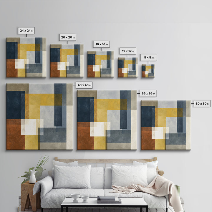 Modern Geometric Composition for Living Spaces Canvas Print, Wall Art, Home Decor, Living Room Decor, Abstract Art, WAL-1x1-4