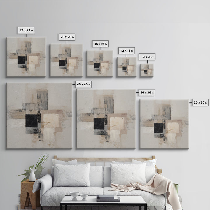 Black and White Architectural Study Framed Canvas Print, Wall Art, Wall Art Prints, Living Room Decor, Fine Art, WAL-1x1-56