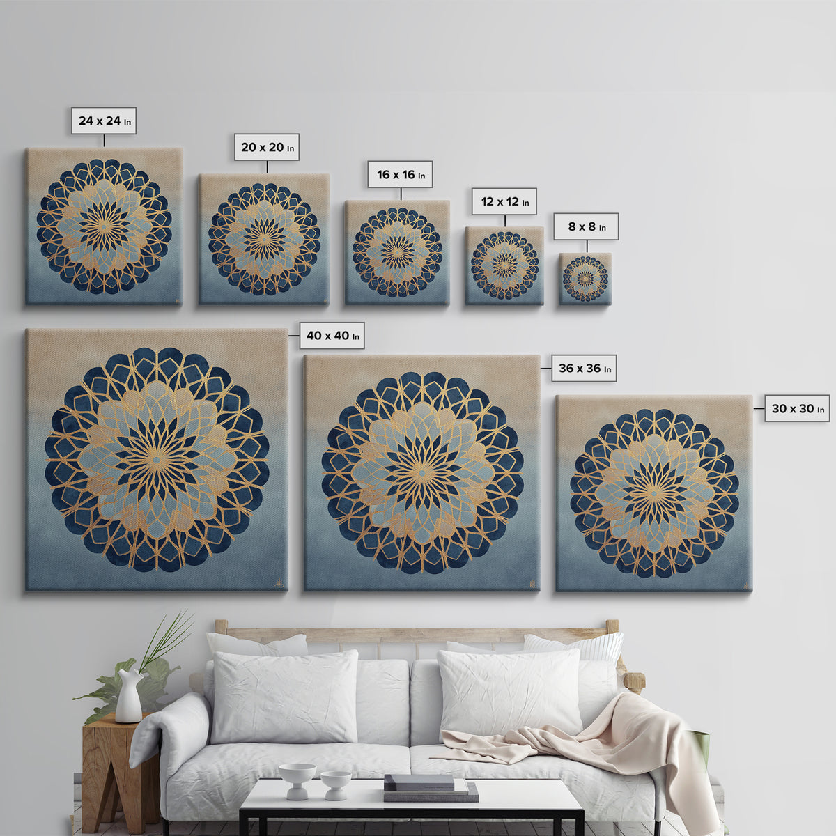 Sacred Geometry Mandala Framed Canvas Print, Wall Art, Living Room Decor, Oil Painting, Metal Wall Art, Digital Wall Art, WAL-1x1-93