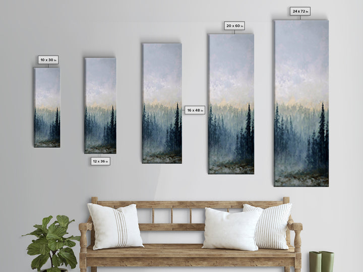 Moody Forest Landscape Canvas Print, Wall Art, Prints Wall Art, Living Room Decor, Oil Painting, Textured Painting, WAL-1x3-22