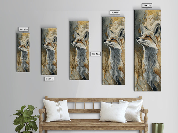 Whimsical Animal Portrait Canvas Print, Wall Art, Wall Art Prints, Living Room Decor, Fine Art, Abstract Art, WAL-1x3-35