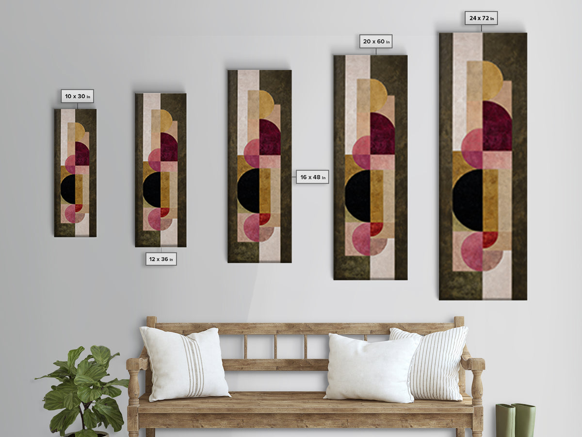 Modern Geometric Composition for Living Spaces Canvas Print, Wall Art, Metal Wall Art, Living Room Decor, Fine Art, WAL-1x3-40