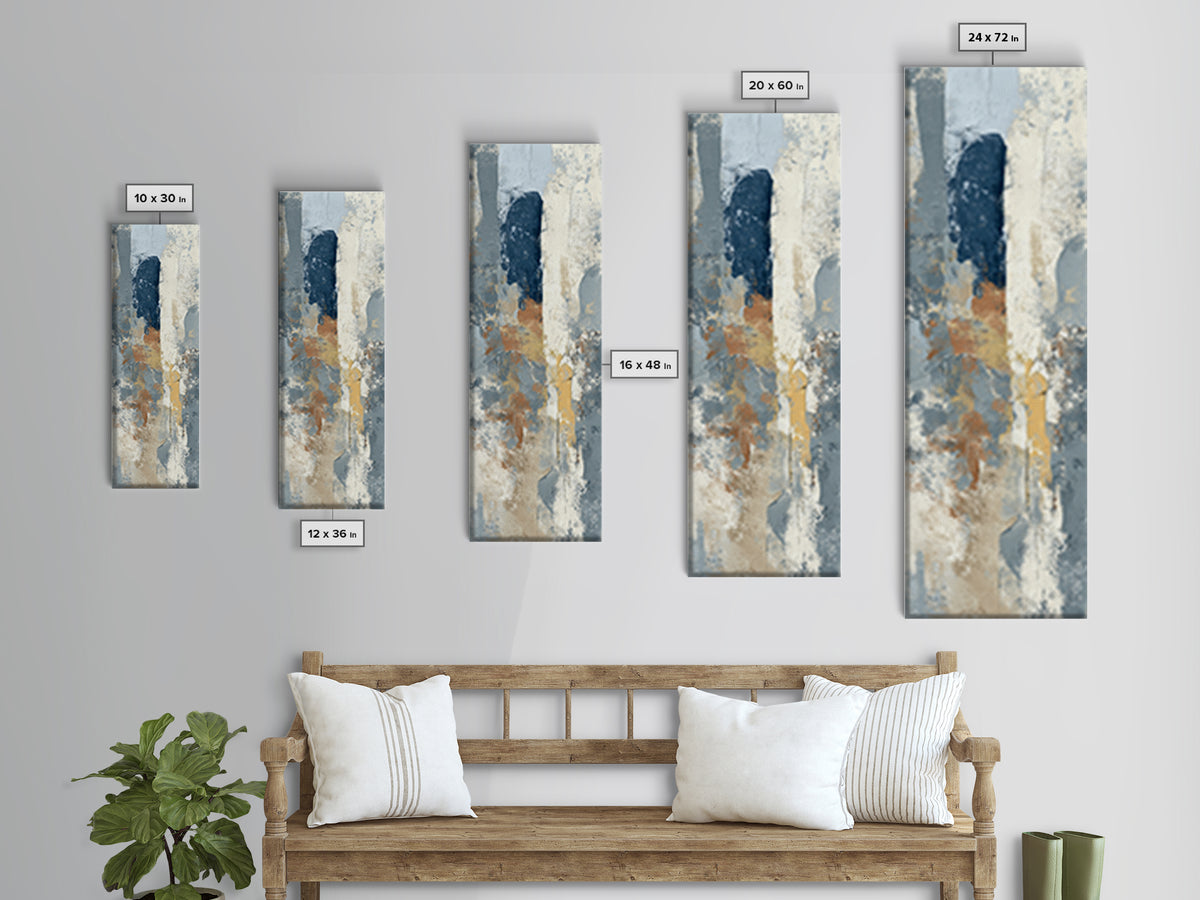 Luxury Neutral Plaster Texture Abstract Canvas Print, Wall Art, Wood Wall Art, Living Room Decor, Fine Art, Textured Painting, WAL-1x3-51