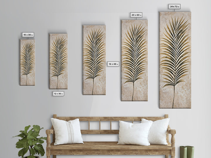 Tropical Palm Leaf Painting Framed Canvas Print, Wall Art, Framed Wall Art, Living Room Decor, Fine Art, Fine Art Print, WAL-1x3-76