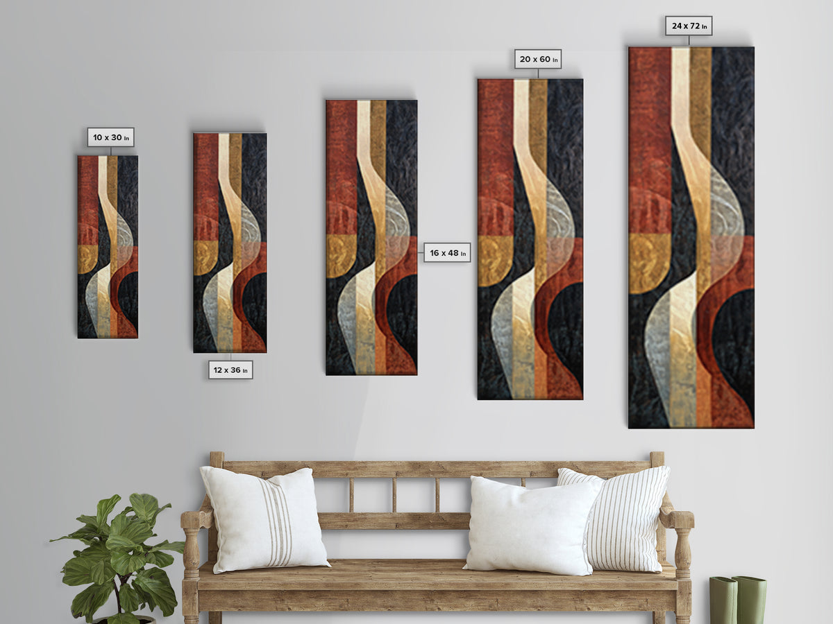 Statement Abstract with Bold Layered Brushwork Canvas Print, Wall Art, Canvas, Living Room Decor, Abstract Art, WAL-1x3-85