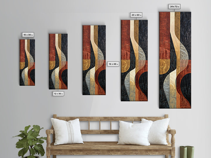 Statement Abstract with Bold Layered Brushwork Canvas Print, Wall Art, Canvas, Living Room Decor, Abstract Art, WAL-1x3-85