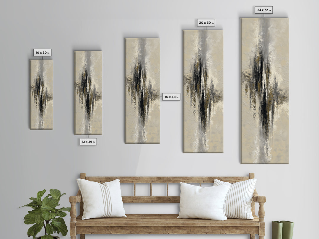 Black and White Architectural Study Framed Canvas Print, Wall Art, Digital Print, Living Room Decor, Fine Art, WAL-1x3-92