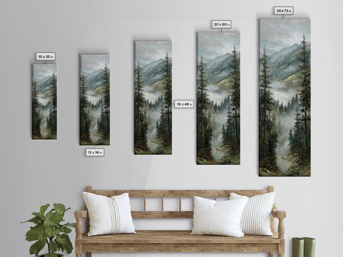 Moody Forest Landscape Canvas Print, Wall Art, Room Decor, Living Room Decor, Fine Art, Printable Wall Art, Wall Hangings, WAL-1x3-94