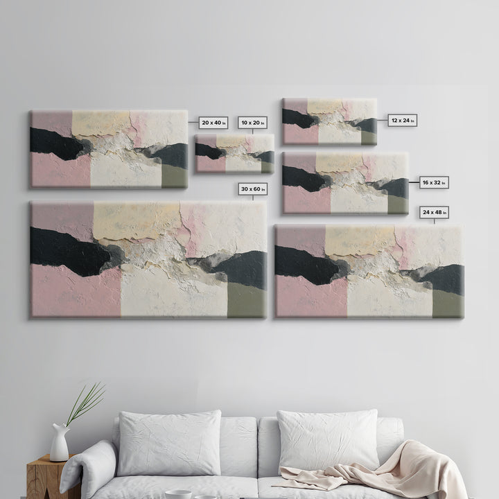Luxury Neutral Plaster Texture Abstract Framed Canvas Print, Wall Art, Original Art, Living Room Decor, Abstract Art, WAL-2x1-11