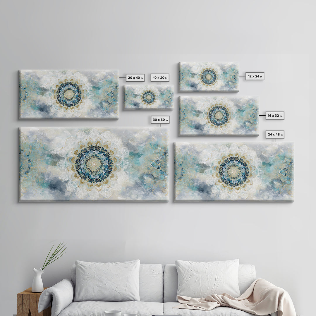 Sacred Geometry Mandala Canvas Print, Wall Art, Art Print, Living Room Decor, Fine Art, Wall Hanging, Home Decor Gift, WAL-2x1-17