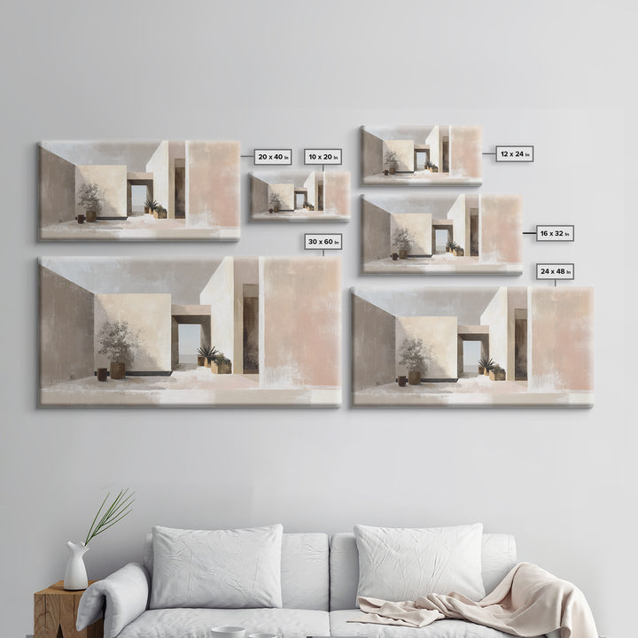 Black and White Architectural Study Framed Canvas Print, Wall Art, Contemporary Art, Living Room Decor, Fine Art, WAL-2x1-28