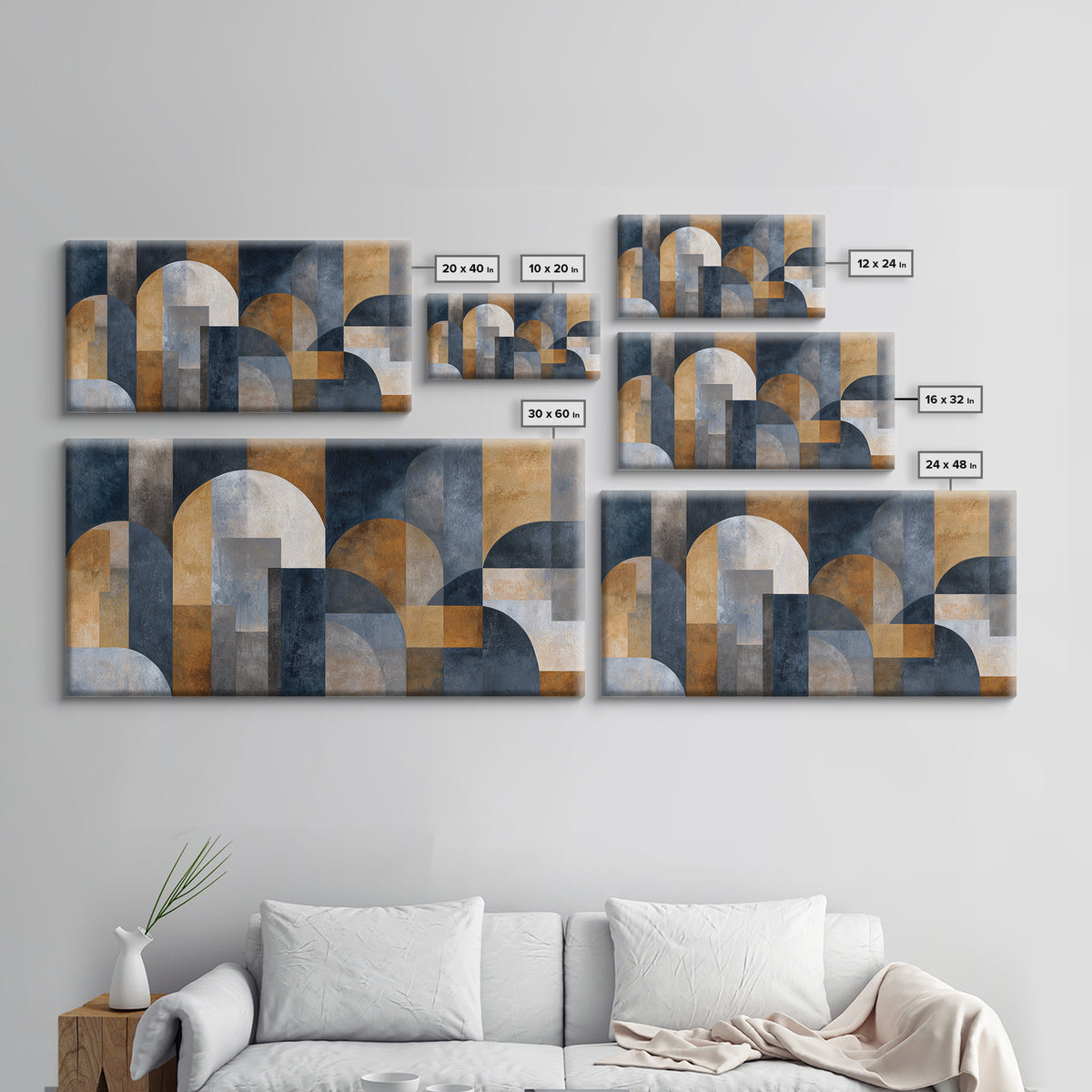 Luxury Neutral Plaster Texture Abstract Framed Canvas Print, Wall Art, Living Room Decor, Abstract Art, Metal Wall Art, WAL-2x1-35
