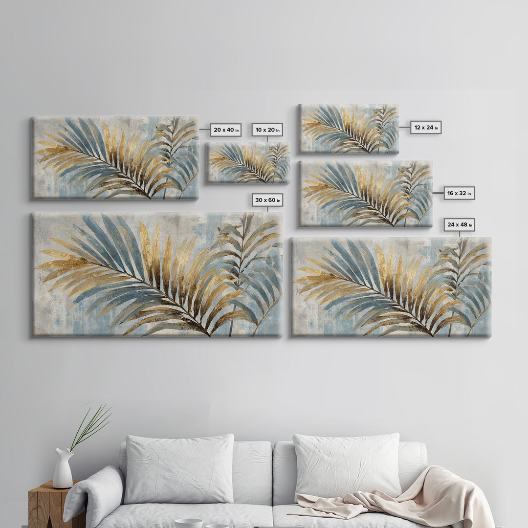 Tropical Palm Leaf Painting Canvas Print, Wall Art, Home Decor, Living Room Decor, Fine Art, Digital Wall Art, WAL-2x1-36