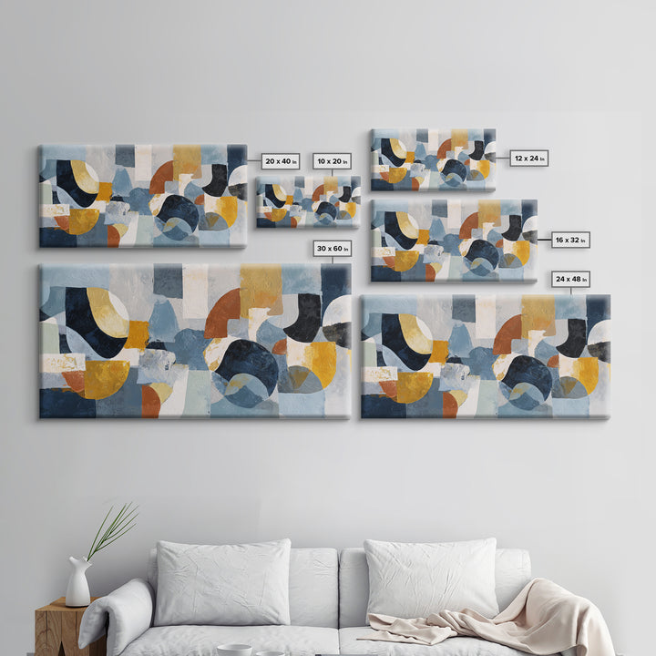 Statement Abstract with Bold Layered Brushwork Framed Canvas Print, Wall Art, Metal Wall Art, Living Room Decor, Fine Art, WAL-2x1-45