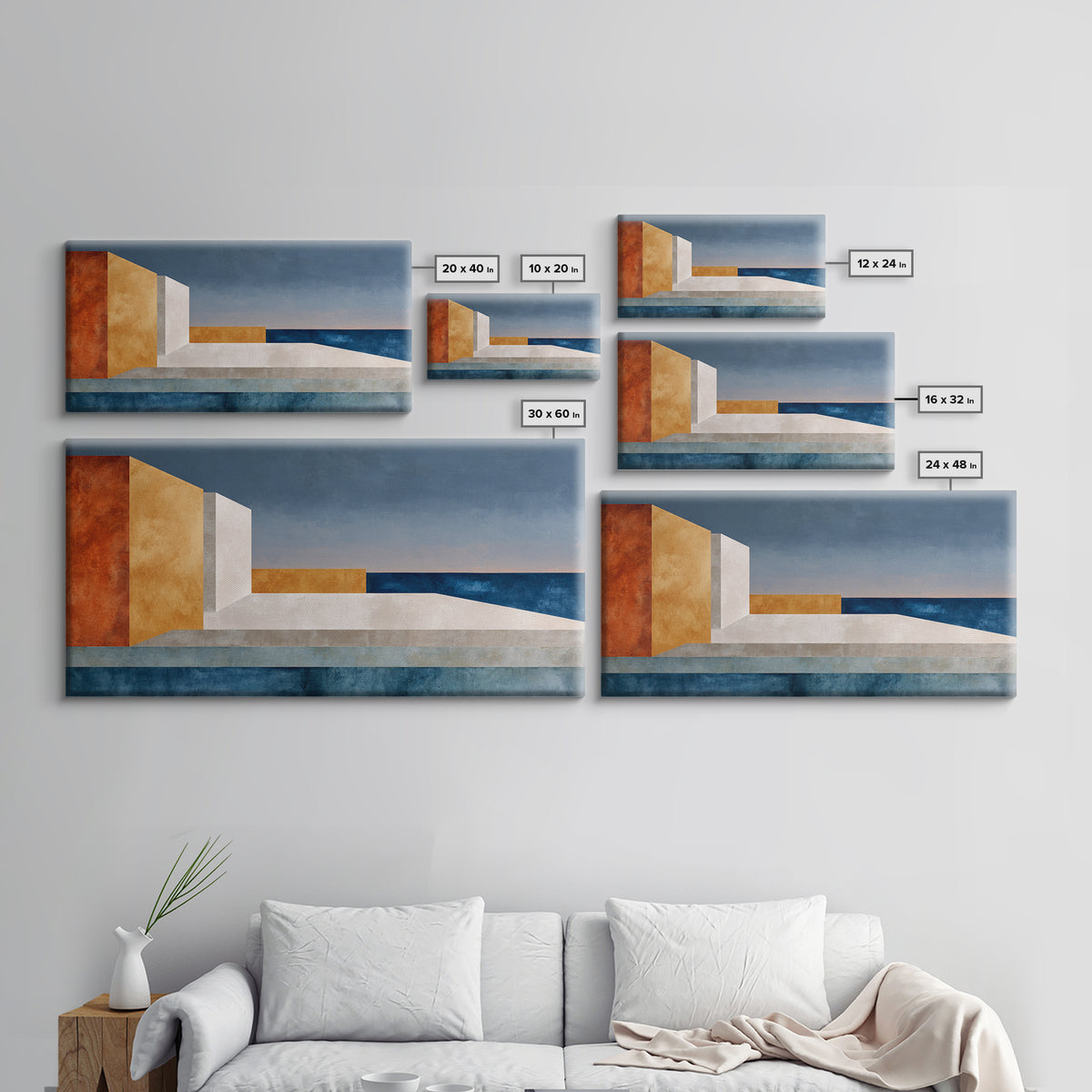 Modern Geometric Composition for Living Spaces Canvas Print, Wall Art, Wall Decor, Living Room Decor, Abstract Art, WAL-2x1-48