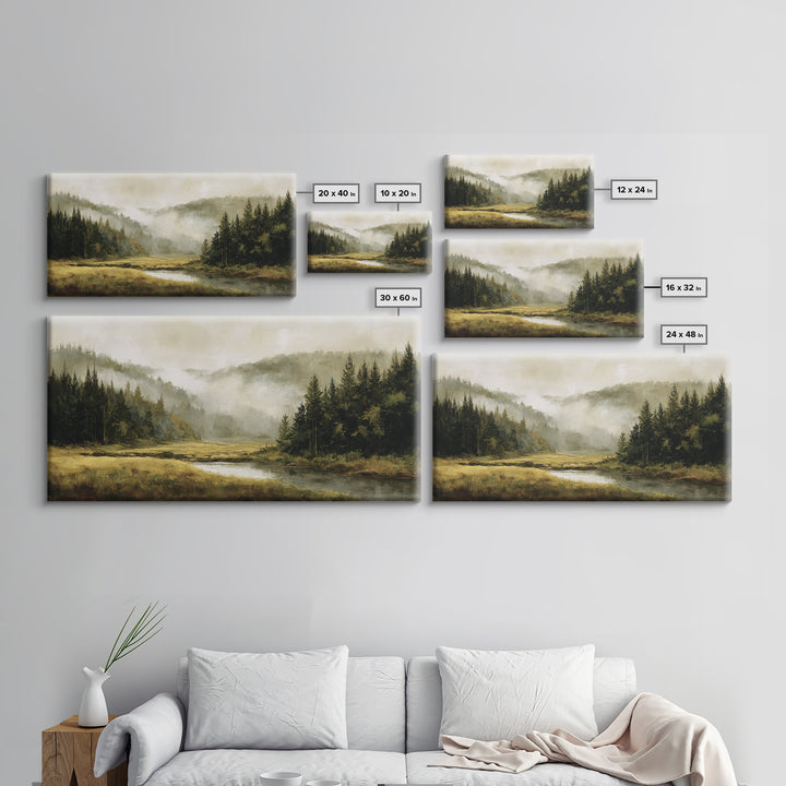 Moody Forest Landscape Canvas Print, Wall Art, Wall Decor, Living Room Decor, Fine Art, Large Wall Art, Art Deco, WAL-2x1-54