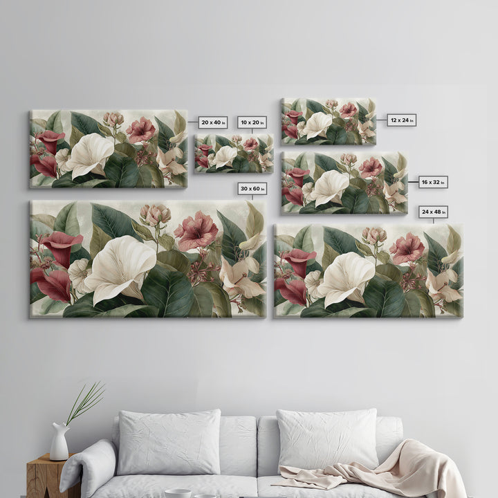 Large Botanical Print Canvas Print, Wall Art, Printable Wall Art, Living Room Decor, Oil Painting, Original Art, WAL-2x1-70