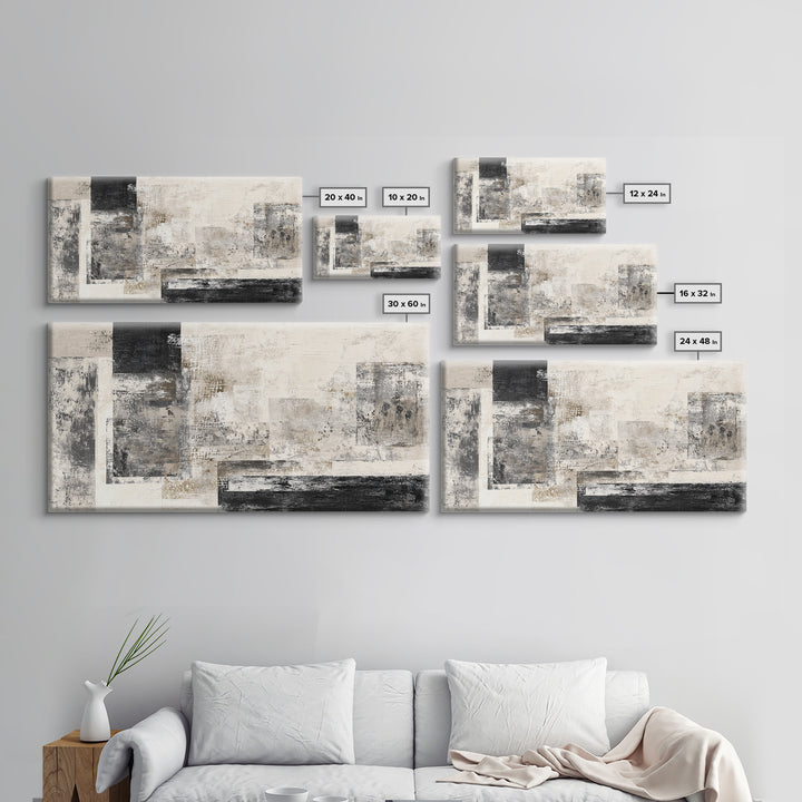 Black and White Architectural Study Canvas Print, Wall Art, Large Wall Art, Living Room Decor, Fine Art, Abstract Wall Art, WAL-2x1-76