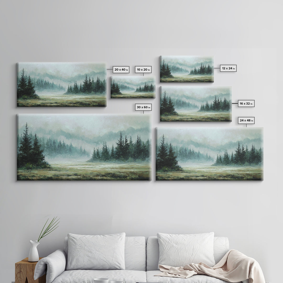Moody Forest Landscape Canvas Print, Wall Art, Wall Decor, Living Room Decor, Fine Art, Large Wall Art, Art Deco, WAL-2x1-78
