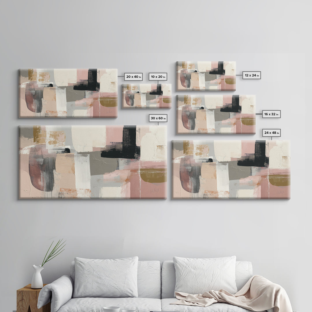 Statement Abstract with Bold Layered Brushwork Canvas Print, Wall Art, Wall Hanging, Living Room Decor, Abstract Art, WAL-2x1-93
