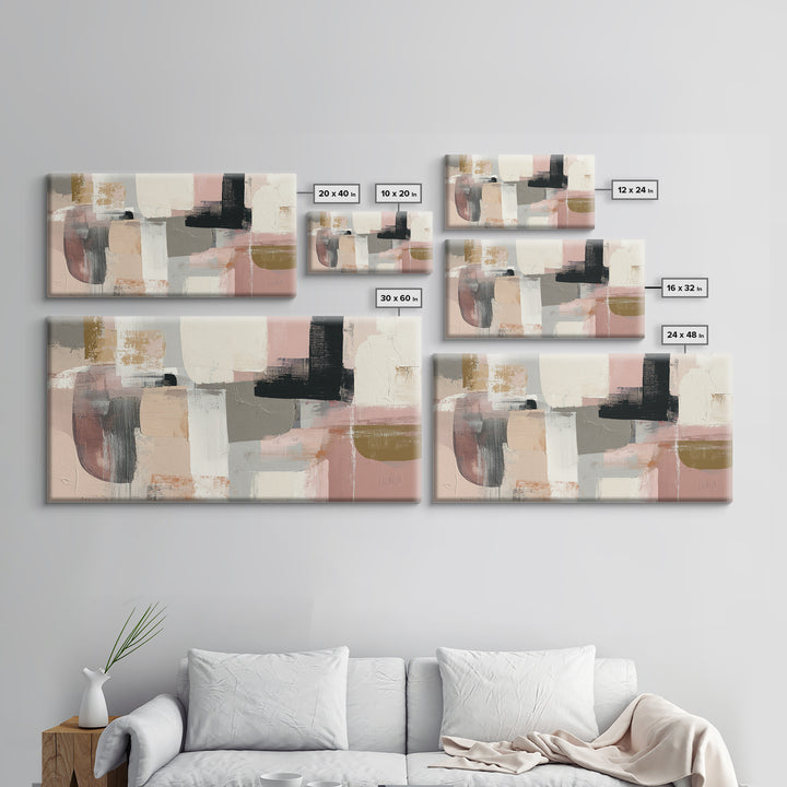 Statement Abstract with Bold Layered Brushwork Canvas Print, Wall Art, Wall Hanging, Living Room Decor, Abstract Art, WAL-2x1-93