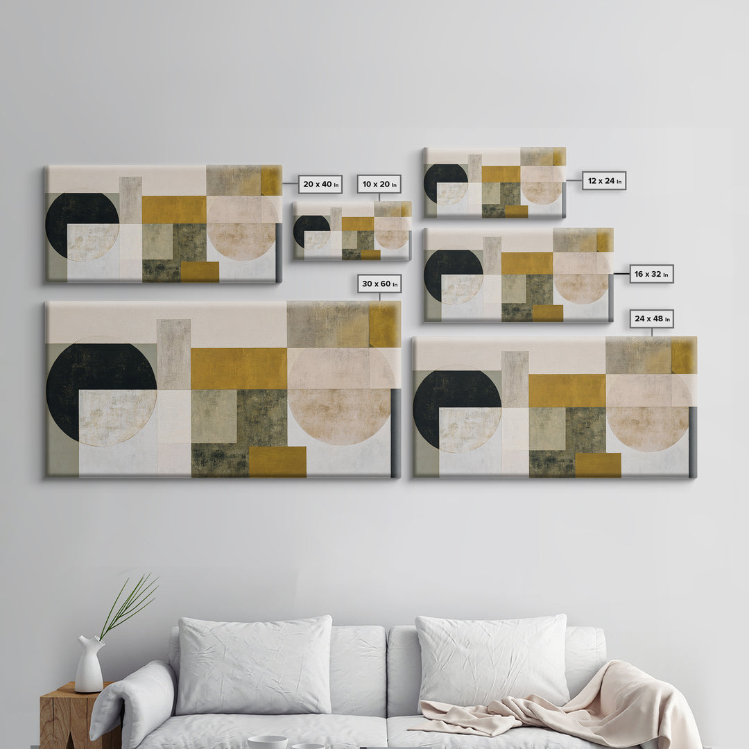 Modern Geometric Composition for Living Spaces Framed Canvas Print, Wall Art, Framed Wall Art, Living Room Decor, Fine Art, WAL-2x1-96