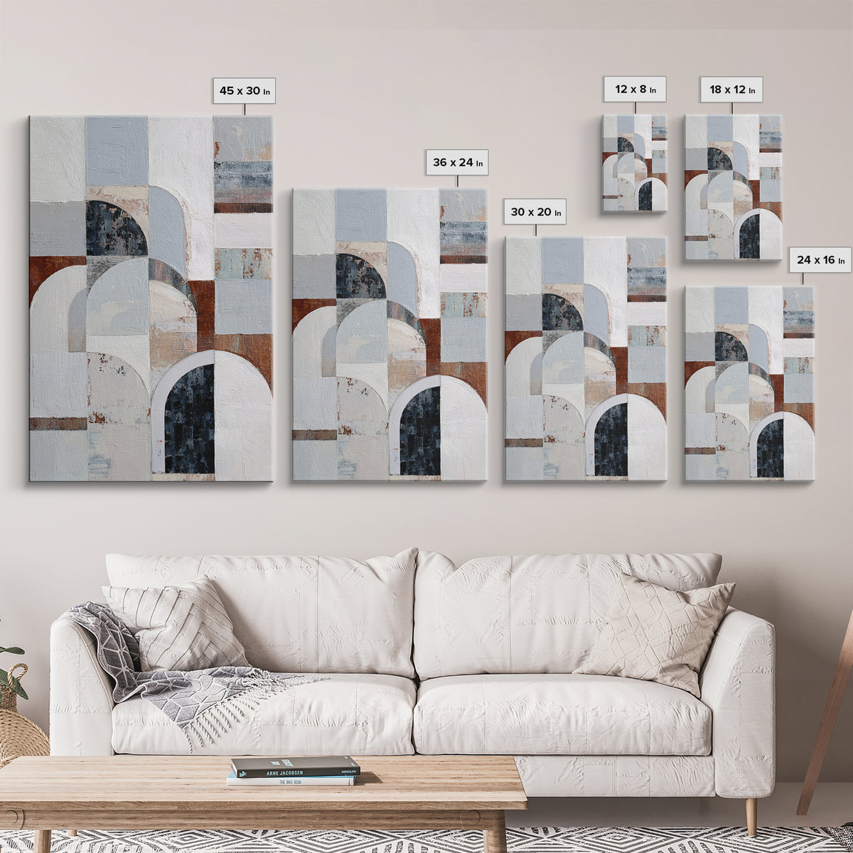 Luxury Neutral Plaster Texture Abstract Canvas Print, Wall Art, Art Print, Living Room Decor, Abstract Art, Wall Hanging, WAL-2x3-23
