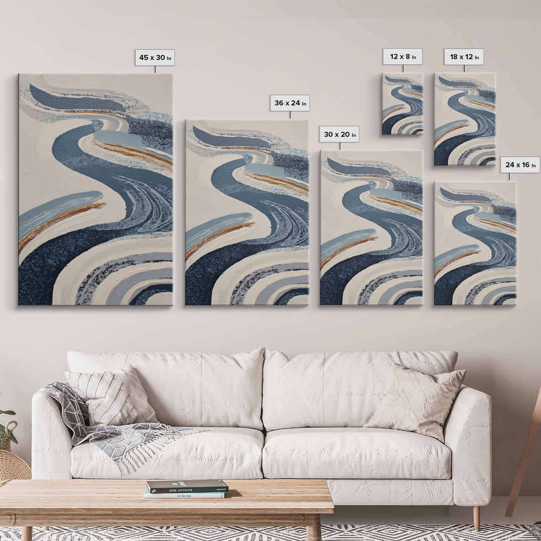 Statement Abstract with Bold Layered Brushwork Framed Canvas Print, Wall Art, Wall Clock, Living Room Decor, Abstract Art, WAL-2x3-33