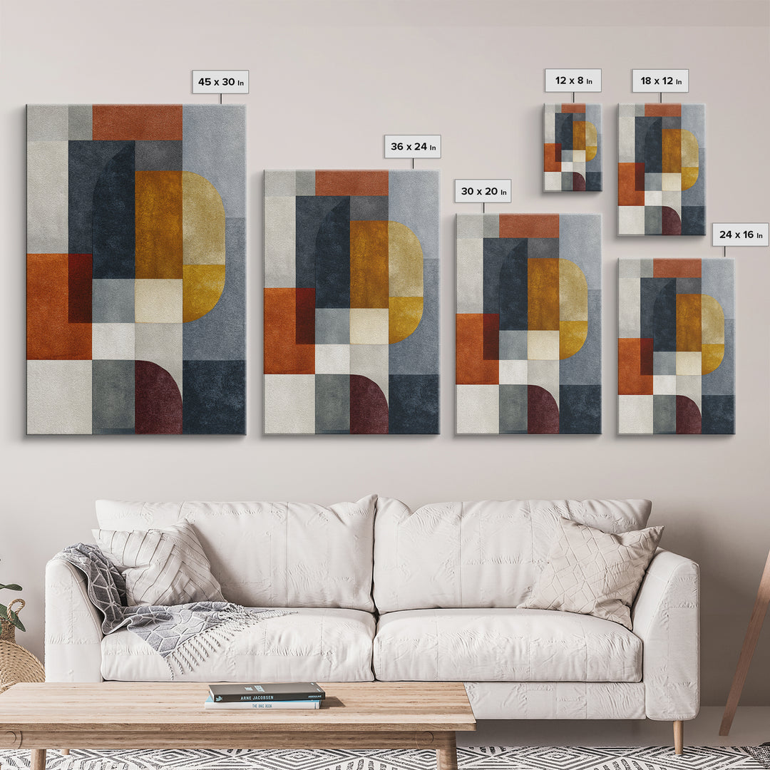 Modern Geometric Composition for Living Spaces Canvas Print, Wall Art, Abstract Wall Art, Living Room Decor, WAL-2x3-36