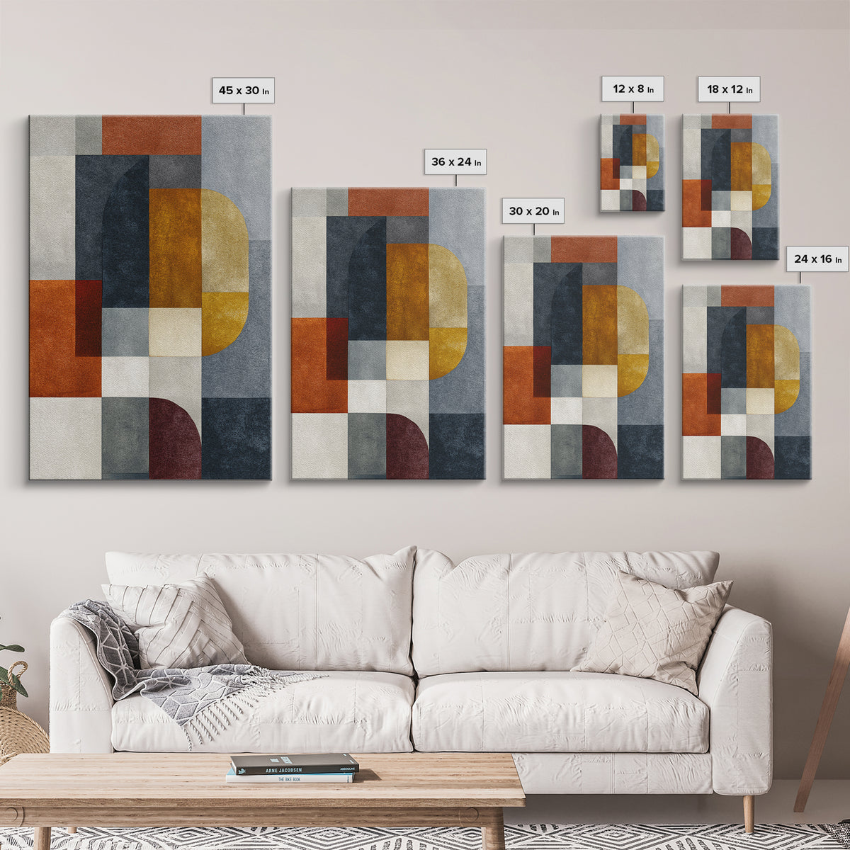 Modern Geometric Composition for Living Spaces Canvas Print, Wall Art, Abstract Wall Art, Living Room Decor, WAL-2x3-36