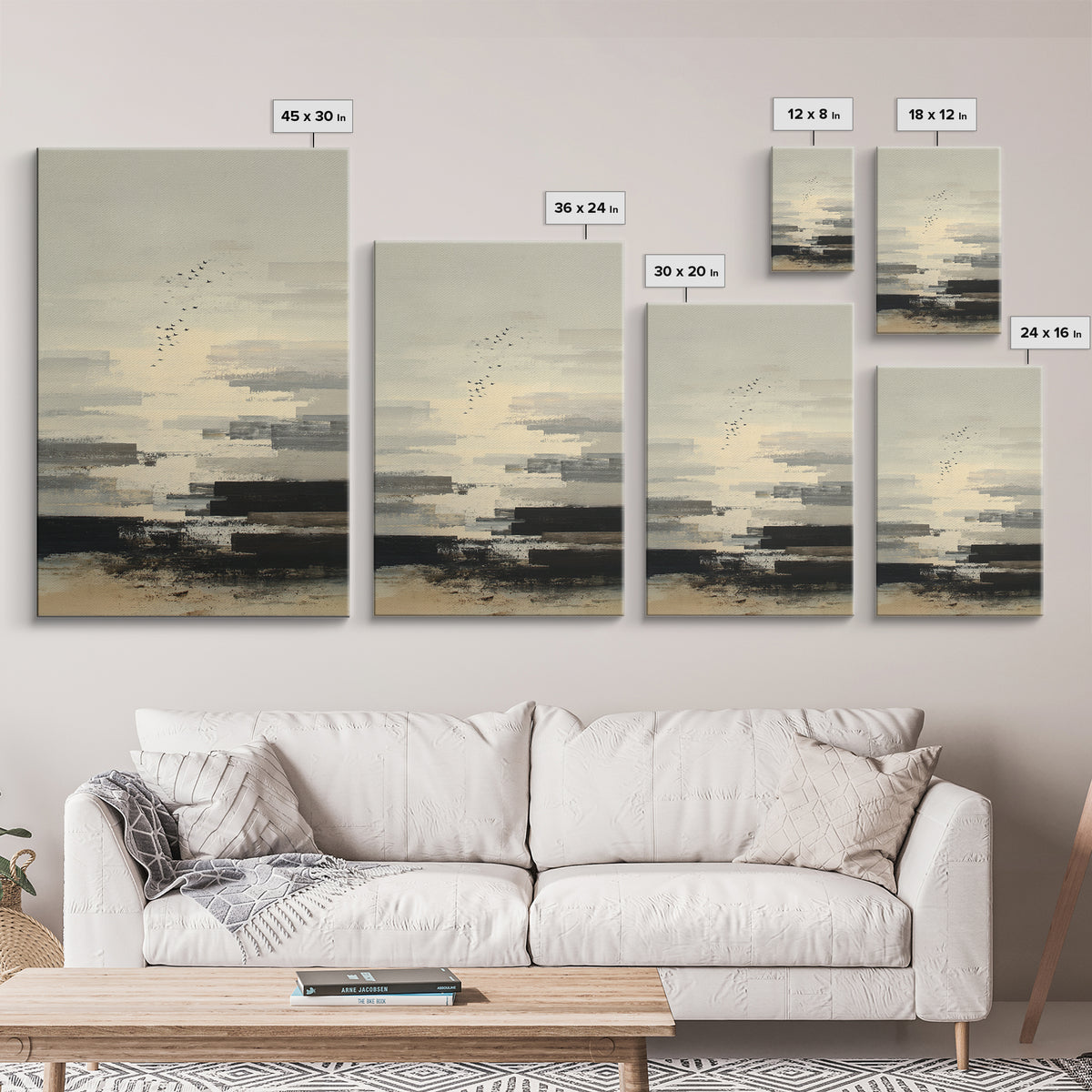 Luxury Neutral Plaster Texture Abstract Framed Canvas Print, Wall Art, Mid Century Modern, Living Room Decor, Fine Art, WAL-2x3-47