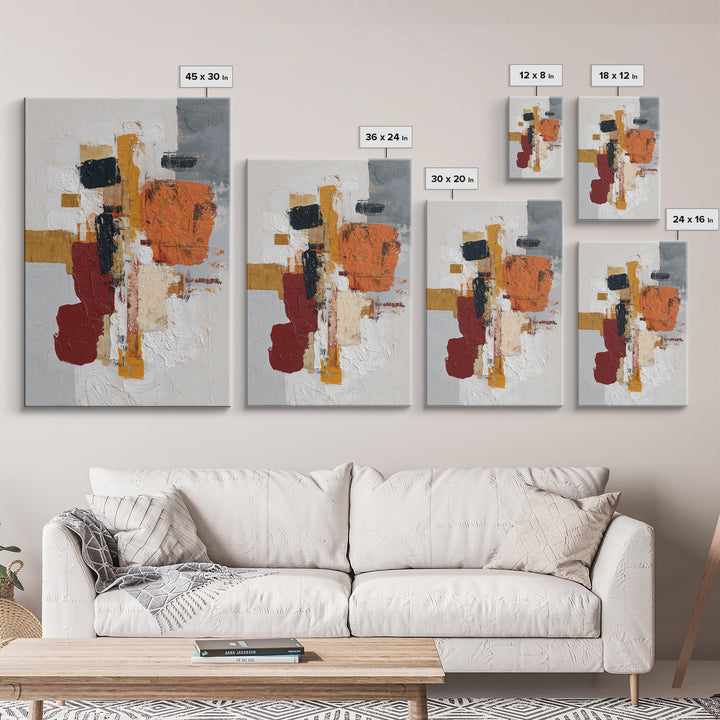 Statement Abstract with Bold Layered Brushwork Canvas Print, Wall Art, Framed Wall Art, Living Room Decor, Fine Art, WAL-2x3-57