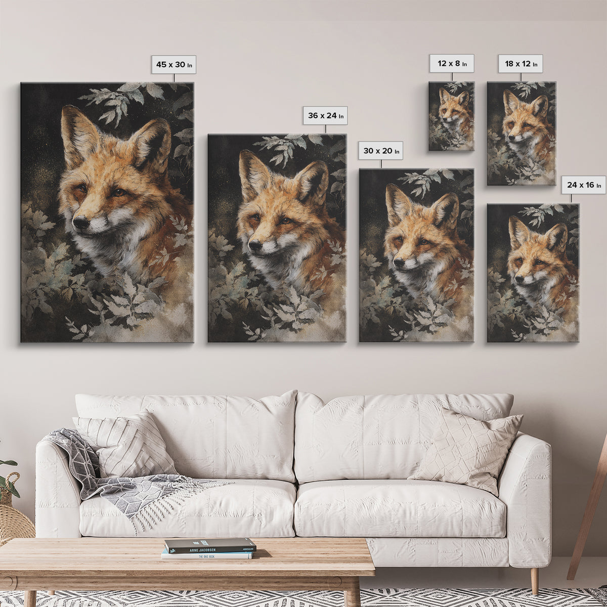 Whimsical Animal Portrait Canvas Print, Wall Art, Fine Art Print, Living Room Decor, Oil Painting, Wall Decor, WAL-2x3-7