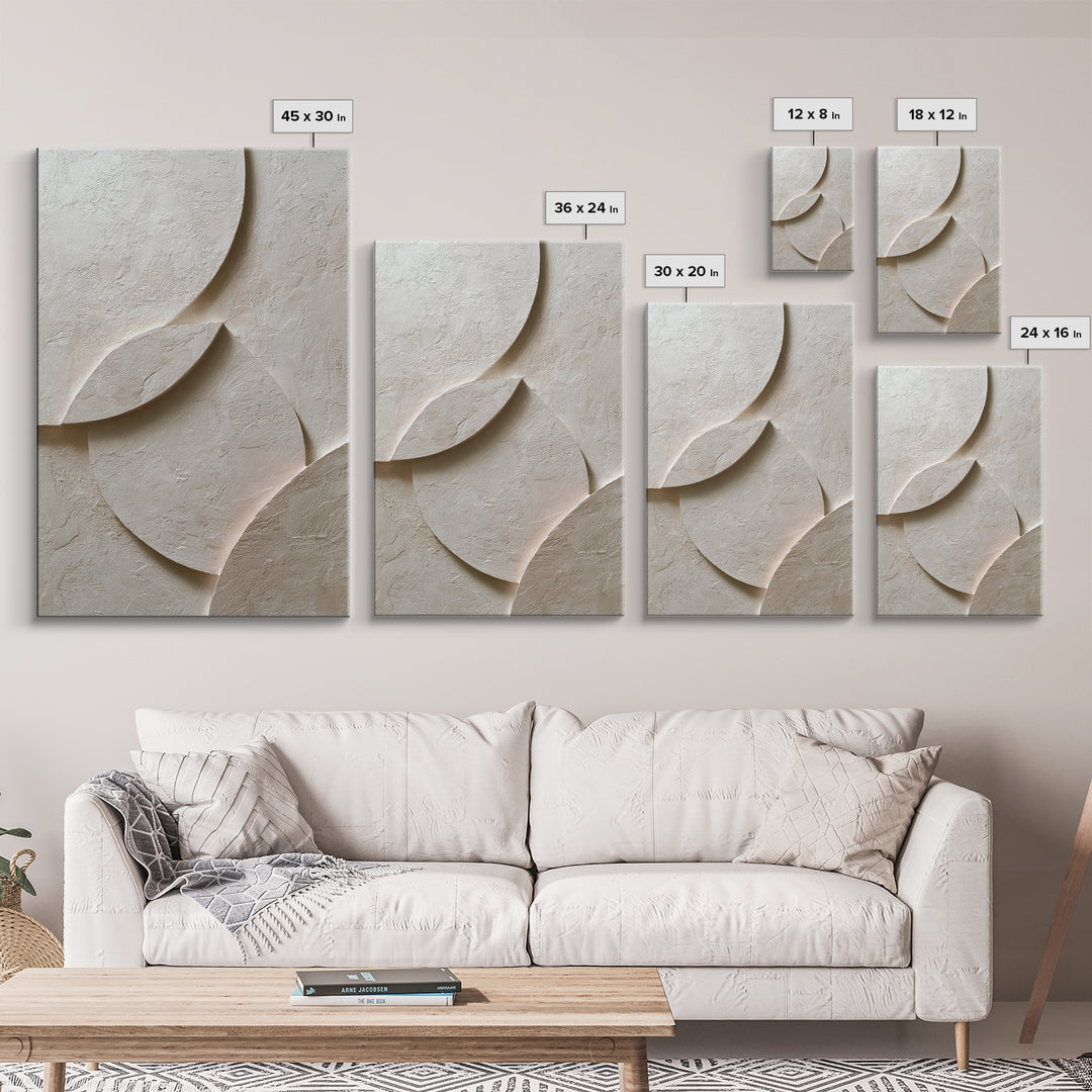 Luxury Neutral Plaster Texture Abstract Canvas Print, Wall Art, Art Deco, Living Room Decor, Fine Art, Abstract Wall Art, WAL-2x3-71