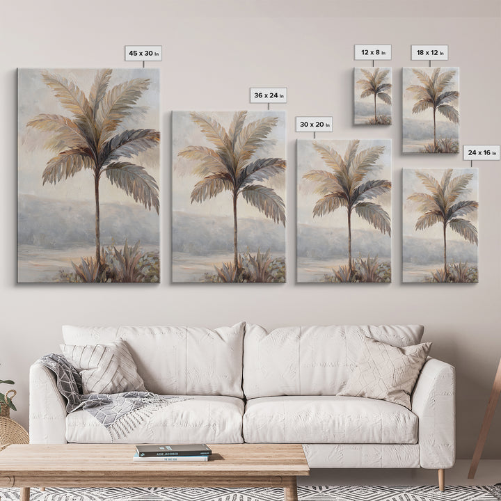 Tropical Palm Leaf Painting Canvas Print, Wall Art, Heart, Living Room Decor, Fine Art, Home Decor Gift, Original Art, WAL-2x3-72