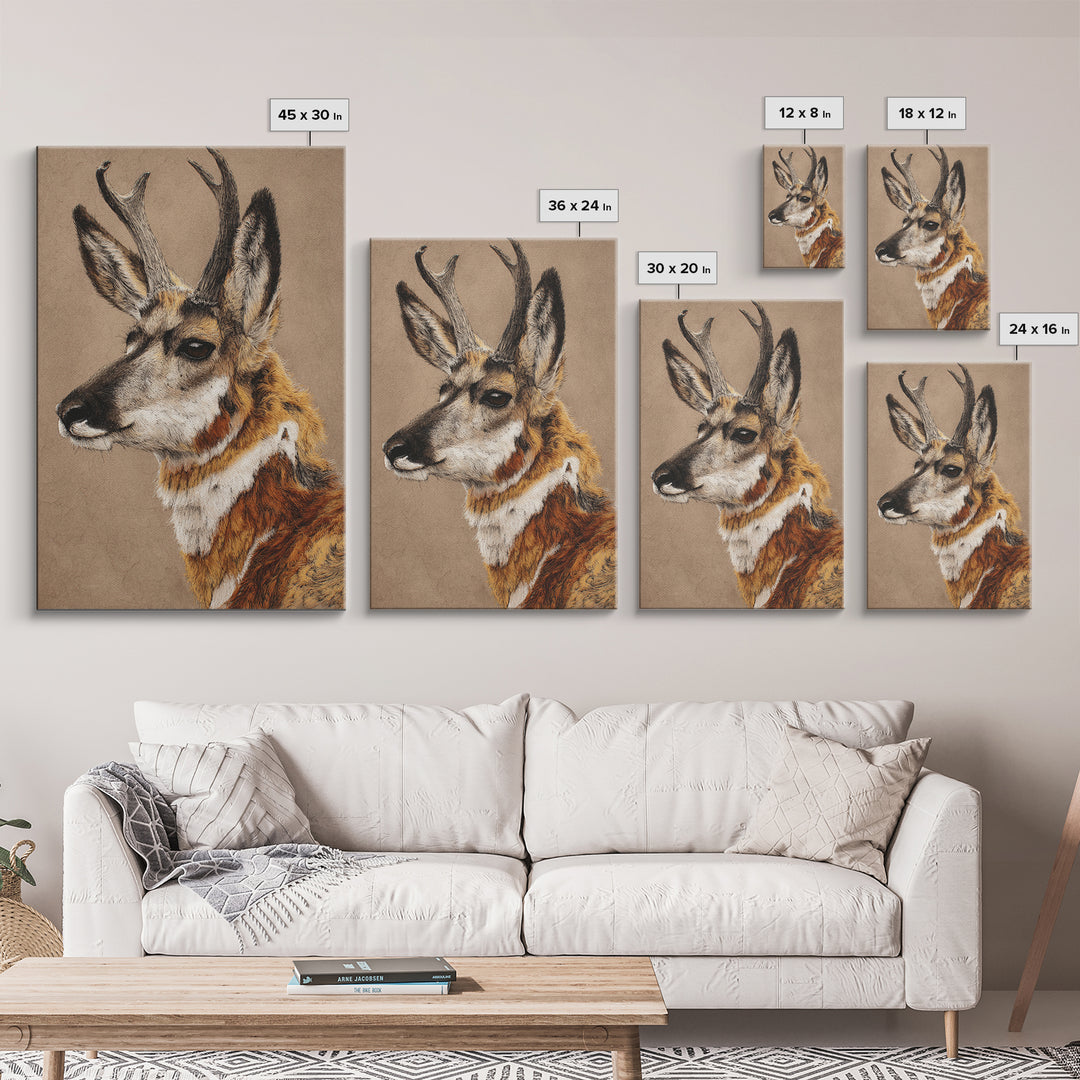 Whimsical Animal Portrait Canvas Print, Wall Art, Digital Wall Art, Living Room Decor, Fine Art, Wood Wall Art, WAL-2x3-79