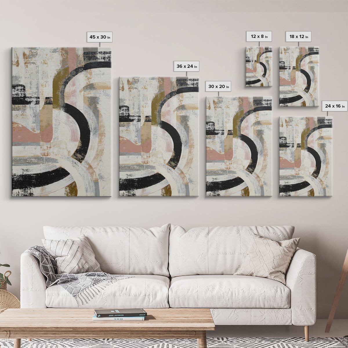Statement Abstract with Bold Layered Brushwork Canvas Print, Wall Art, Framed Wall Art, Living Room Decor, Fine Art, WAL-2x3-81