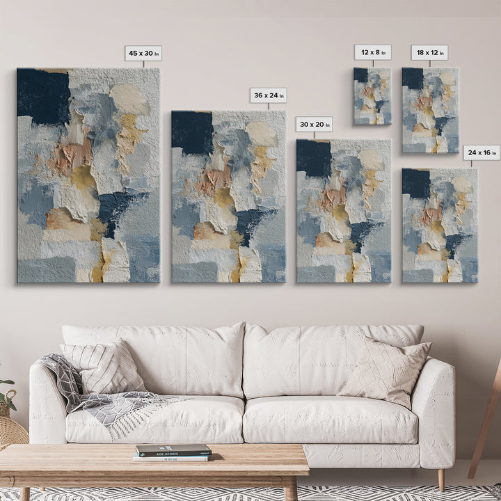 Luxury Neutral Plaster Texture Abstract Canvas Print, Wall Art, Living Room Decor, Abstract Art, Minimalist Decor, WAL-2x3-95