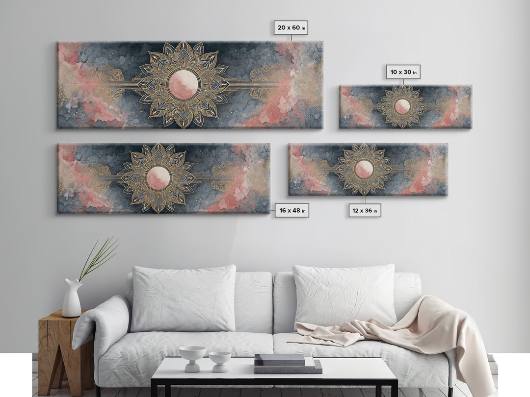 Sacred Geometry Mandala Canvas Print, Wall Art, Art Deco, Living Room Decor, Fine Art, Abstract Wall Art, Gallery Decor, WAL-3x1-13